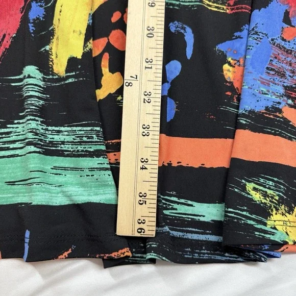 Jess & Jane Aspen Dress Sz L Bold Abstract Comfortable Artsy Art Wear Colorful - Picture 9 of 11